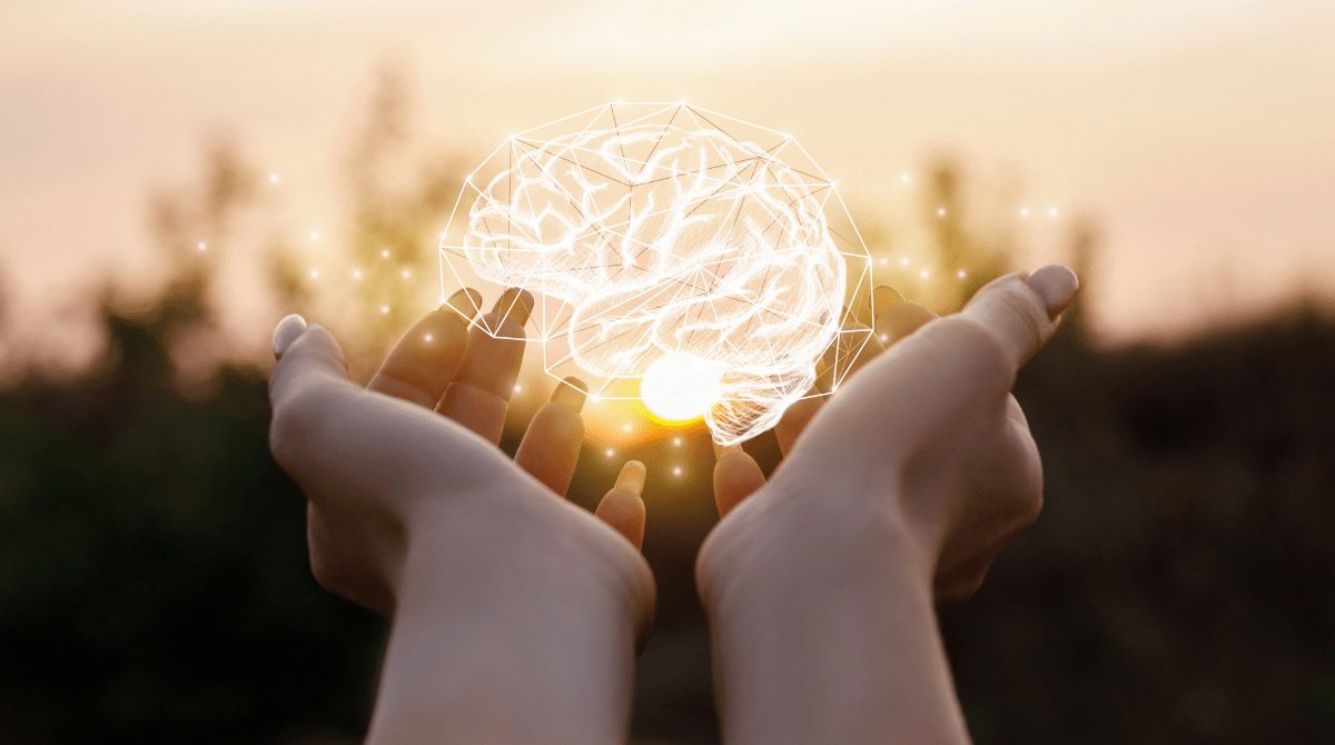 Hands holding illustration of a brain to symbolize EMDR Counseling